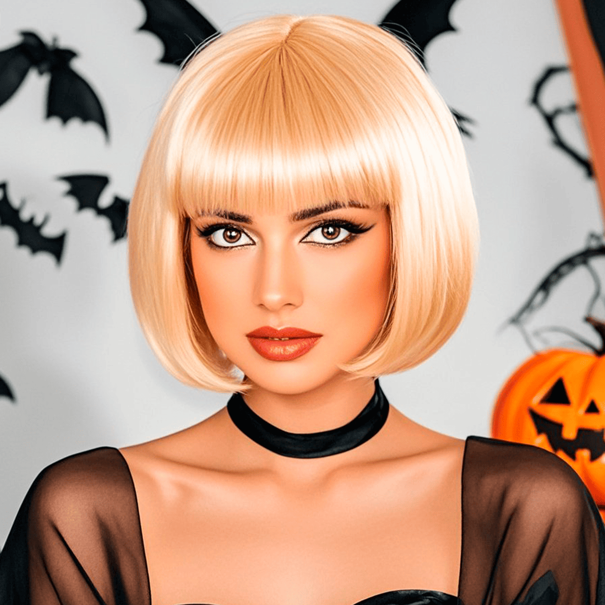 Miniatura 6 de Peluca Corta Con Flequillo KL1027-40 - Color: Fucsia